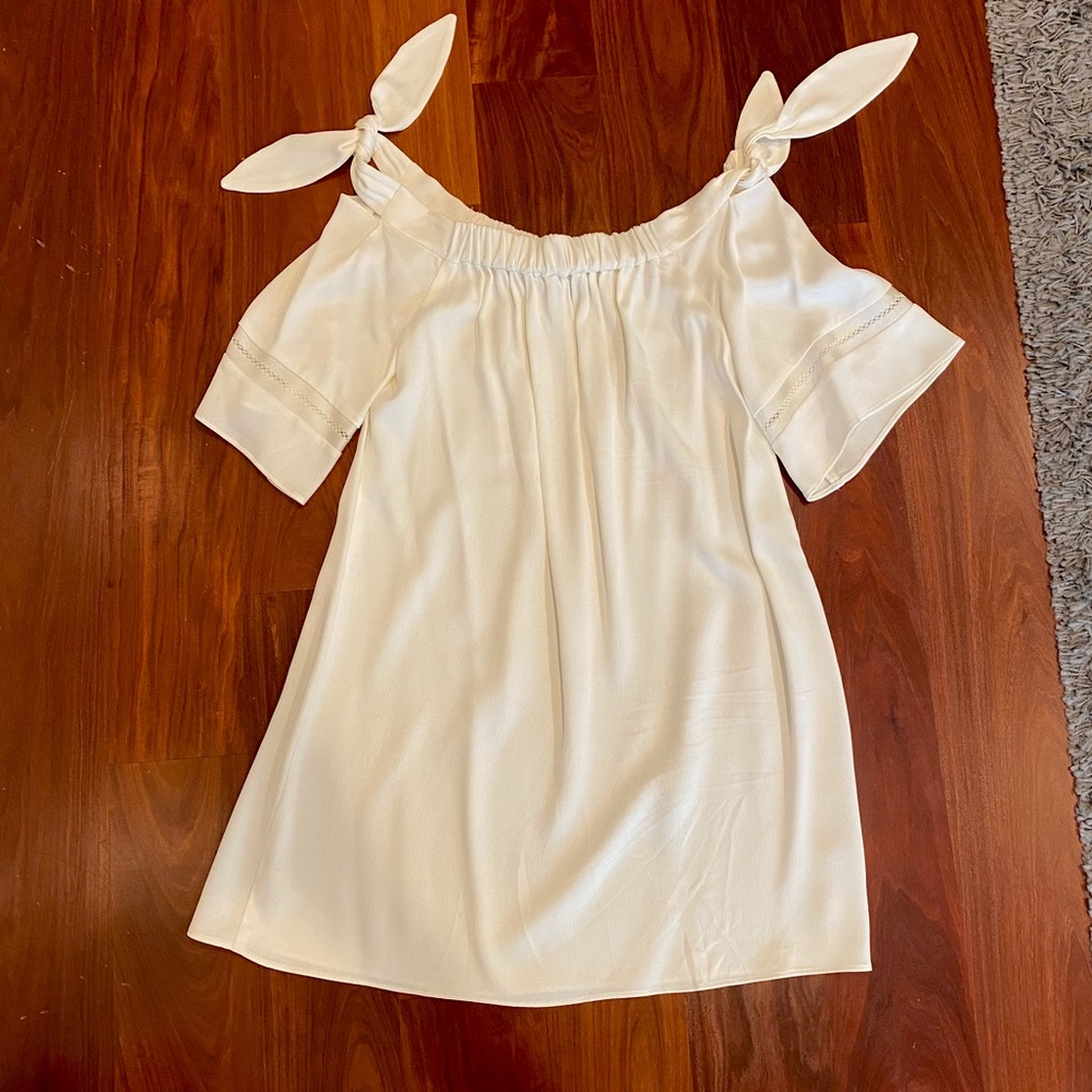 New Alexis Off-The-Shoulder White Mini Dress!